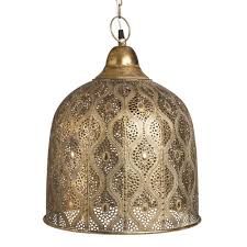 Hangelampe Aus Goldfarbenem Metall Mit Mustern Maisons Du Monde En 2020 Suspension Metal Maison Du Monde Mobilier De Salon