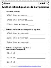 Free 4th grade math worksheets. 4th Grade Oa Worksheets 4th Grade Math Worksheets Operations Algebraic Thinking