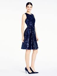 Kate Spade Navy Sequinned Cocktail Dress Sophisticated And Fun For The Modern Ingenue Or The Dark Horse New Years Eve Dresses Fit And Flare Dress Flare Dress