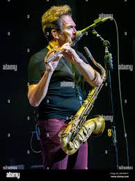 The American iconic rock band Chicago with flutist and saxophonist Ray  Herrmann performs at the Xfinity Center, Sunday, Aug. 5, 2018, in  Mansfield, Mass. (Photo by Robert E. Klein/Invision/AP Stock Photo -