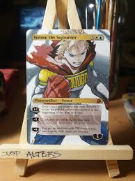 A blank card, some pretty paper, some glue, scissors and a cutting mat and you're away. I Paint Magic The Gathering Cards I Love The Series And Had To Make A Card From My Hero Academia Bokunoheroacademia