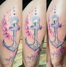 Feminine anchor with flowers tattoo. Smart Idea Anchor Tattoo Ideas For Girls