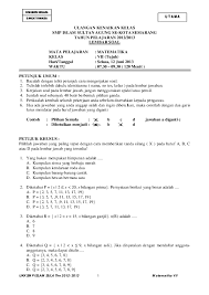 Buku matematika kelas 4 sd mi kurikulum 2013 edisi revisi 2018. Pdf Soal Ukk Matematika Smp Ahmad Rohim Academia Edu