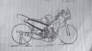 Gambar sketsa motor drag mio terlengkap gentong modifikasi via. Facebook