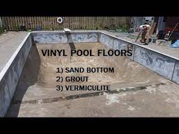 Vermiculite is mined as a natural insulation material. Floor Options In A Vinyl Liner Pool Sand Grout And Vermiculite Youtube