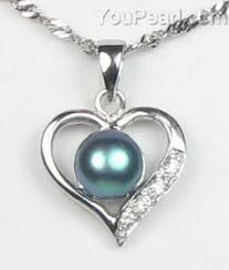 Check out our pearl heart necklace selection for the very best in unique or custom, handmade pieces from. Heart 925 Silver Black Freshwater Pearl Pendant Buy Bulk 7 8mm Pearl Jewelry Wholesale
