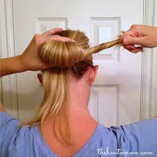 Woven bobby pins on sleek straight hair. How To Do An Easy Chignon Without Bobby Pins The How To Mom