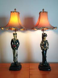 mid century 50 s asian chalkware lamps lamp mid century lamp retro lamp