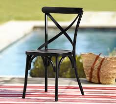 Cane baskets bucket chairs bistro chairs vintage ideas mid century house dim sum cool bucket chairs folk print embellished shoes neutral palette poufs spring 2015 wicker 1950s vintage items. X Back Indoor Outdoor Bistro Chair Pottery Barn
