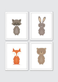 Woodland Animal Nursery Prints Woodland Nursery Baby Animal Etsy Baby Boys Wall Art Nursery Art Baby Animal Prints