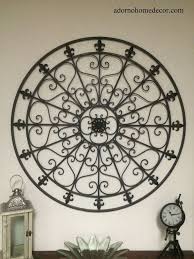 Large Round Wrought Iron Wall Decor Rustic Scroll Fleur De Lis Antique Vintage Iron Wall Decor Wrought Iron Wall Decor Iron Wall Art