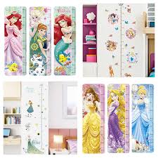 us 3 15 20 off snow white mermaid rapunzel cinderalle belle princess growth chart wall stickers home decor kids height measure mural art decals in