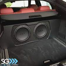 Bmw X6 In For A Custom Subwoofer Package Completed Using Subwoofers Designed By Audiomobile We Have A Few Re Car Audio Car Audio Installation Custom Car Audio