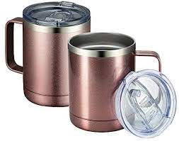 Amazon Com Meway 12oz Coffee Mug With Handle 2 Pack Bulk Stainless Steel Insulated Travel Tumblers With Slidin Camping Cups Insulated Coffee Mugs Drinking Tea