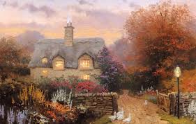 Check spelling or type a new query. Wallpaper Summer Flowers Pond Picture Vase House Painting Cottage Thomas Kinkade Kincaid Images For Desktop Section Zhivopis Download
