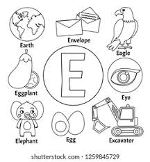 Most commonly used letter in the english and several other european languages. Vector Cute Kids Animal Alphabet Letter Stock Vector Royalty Free 1259845729 Shutterstock