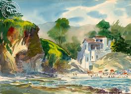 California Watercolor Art by Mel Shaw, American Artist