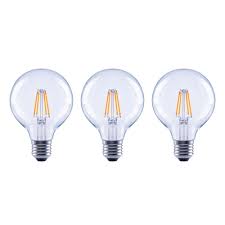 Ecosmart 40 Watt Equivalent G25 Globe Dimmable Clear Glass Filament Vintage Style Led Light Bulb Daylight 3 Pack Fg 03148 The Home Depot