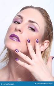 Matching Nails Eyes Stock Photos