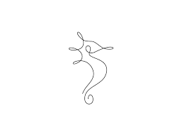 Single Line Seahorse Seahorse Tattoo Line Art Drawings Line Tattoos