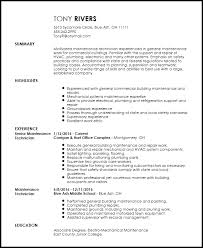 Writing a perfect cv is an art! Free Maintenance Technician Resume Example Resume Now