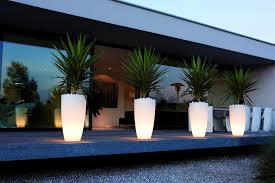 Elho Led Light Up Plant Pots Create An Atmosphere In Your Garden With This Effective Mood Lightin Backyard Landscaping Modern Planters Outdoor Garden Design