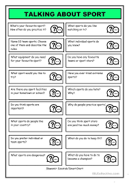 Speaking About Sport English Esl Worksheets For Distance Learning And Physical Classrooms Esl Worksheets Online Lessons Teaching Jobs