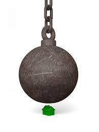 It works best tearing down masonry buildings. Big Bad Wrecking Ball A Big Wrecking Ball About To Demolish A Tiny Little House Sponsored Paid Sponsored Wreckin Tiny Little Houses Wrecking Ball Ball