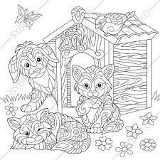 Cats are small, furry animals that are often kept as pets throughout the world. Coloring Page For Adults Digital Coloring Page Cats Dogs Etsy In 2021 Cat Coloring Book Cat Coloring Page Coloring Books