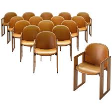 Afra And Tobia Scarpa Dialogo Cognac Leather Dining Chairs Dining Chairs Leather Dining Chairs Antique Dining Room Chairs