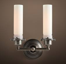 Edison Milk Glass Double Sconce
