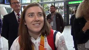 Paralympian sprinter Libby Clegg arrives in London from Rio after winning  two gold medals.
