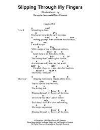 Abba Slipping Through My Fingers Guitar Chords And Lyrics Ukulele Songs Ukulele Chords Songs