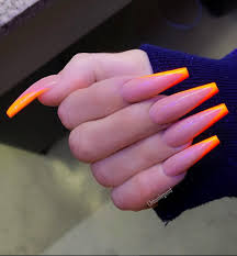 Summer Nails For More Like This Follow Me Baddiegal X In 2020 Coffin Nails Long Coffin Nails Designs Orange Nails