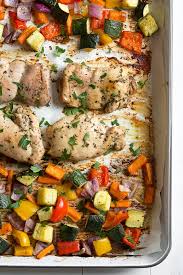 Sheet Pan Italian Chicken And Veggie Dinner Recipe Skinny Taste Recipes Veggie Dinner Vegetable Dinners