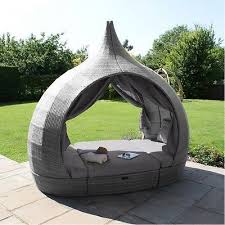 Lincoln Rattan Garden Furniture Grey Peach Sofa Bed Luxury Garden Furniture Outdoor Daybed Rattan Garden Furniture