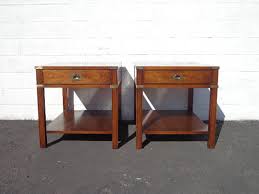 Pair Of Tables Campaign Accent End Side Table Storage Etsy Side Table With Storage Table Storage Table