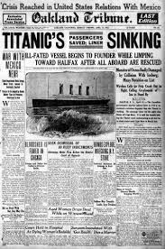 titanic: newspaper front pages with the