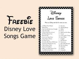 Free Disney Love Song Bridal Shower Game Bridal Shower Ideas Themes Disney Love Songs Bridal Shower Games Free Printables Free Bridal Shower Printables