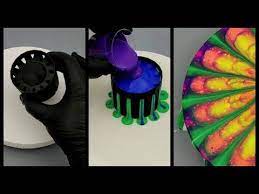 3d Printed Pour Tool Experiment Acrylic Paint Pouring Fluid Art Youtube Acrylic Pouring Art Pouring Painting Colorful Paintings Acrylic