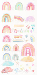 Watercolor Rainbow Clipart Hand Painted Aesthetic Loose Etsy In 2021 Rainbow Art Rainbow Painting Rainbow Clipart