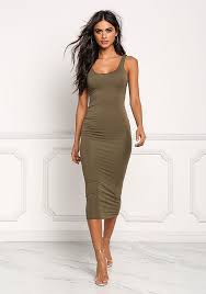 Junior Clothing Olive Midi Bodycon Dress Midi Dress Bodycon Bodycon Dress Bodycon Dress Casual