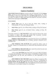 Understanding a trust deed is a duty of trustees. Sample Trust Deed The Gaiatreeschool