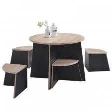 These easy assemble styles often include handy fold away chairs and under table shelving to maximise living space. Luke 4 Seater Kids Space Saver Table Set Oak Black Furnituredirect Com My