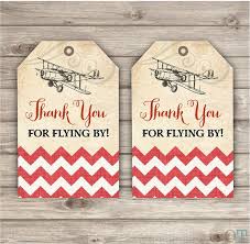 Thank You Tags Vintage Airplane Birthday Rustic Theme Party Red Modern Cute Custom Burlap Vin In 2020 Vintage Airplane Birthday Planes Birthday Party Airplane Birthday