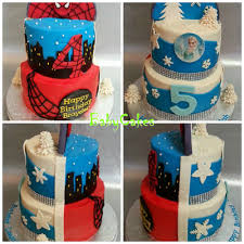 Birthday Cake For Brother And Sister Two Sided Spiderman And Frozen Cake For A Brother And Sister Birthday Twin Birthday Cakes Birthday Cake For Brother Sister Birthday Cake