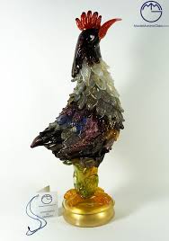 Some people even have large collections of glass figures they proudly display. Murano Glass Birds Rooster With Gold 24 Carats Murano Art Made Murano Glass