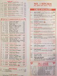 Information shown may not reflect recent changes. Online Menu Of No 1 Kitchen Restaurant Goose Creek South Carolina 29445 Zmenu