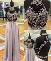 Chic High Neck Sequin Long Prom Dress Sequin From Dream Prom