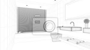 Das kleine badezimmer nach plan einrichten. Cad Raumplanung Fur Badezimmer Fototapete Fototapeten Bauplanung Toilette Waschraum Myloview De